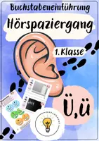 Vorschau - Arbeitsblätter - Buchstabeneinführung Ü - Buchstabe Ü - Hörspaziergang Ü mit Differenzierung - Deckblatt