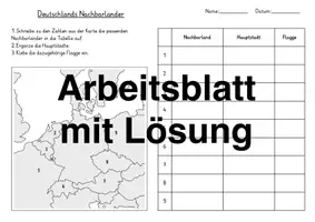 Vorschau - Arbeitsblätter - Deutschlands Nachbarländer - Deckblatt