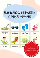 Vorschau - Präsentationen/Tafelbilder - 45+ Flashcards: At the beach (Summer, Sommer) – Englisch Grundschule, Klasse 5/6 - Deckblatt