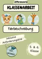 Vorschau - Klassenarbeiten - Klassenarbeit Tierbeschreibung (Klasse 5 & 6) inkl. Lösung - Deckblatt
