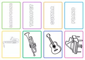 Vista previa - Juegos / Gamificación - Coloring Memory instruments - página 1