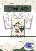 Vorschau - Mal- und Bastelvorlagen - Karneval - tierische Masken zum Basteln und Verkleiden - Deckblatt