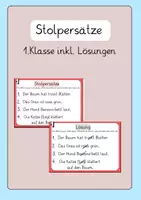 Vorschau - Arbeitsblätter - Freiarbeitsmaterial: Stolpersätze für die 1.Klasse - Deckblatt