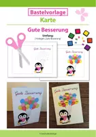 Vorschau - Mal- und Bastelvorlagen - Karte: Gute Besserung – Bastelvorlage zum Ausdrucken - Deckblatt