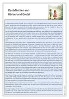 Vorschau - Arbeitsblätter - Das Märchen von Hänsel und Gretel (Deutsch 4-6) - Seite 1