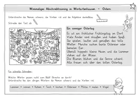 Vorschau - Arbeitsblätter - Ostern: Wimmeliges Abschreibtraining in Wortartenhausen (3-fach diff.) - Deutsch - Kl. 2 - Seite 2