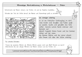 Vorschau - Arbeitsblätter - Ostern: Wimmeliges Abschreibtraining in Wortartenhausen (3-fach diff.) - Deutsch - Kl. 2 - Seite 3