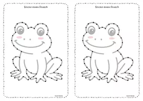 Vorschau - Stationenlernen - 🐸🧵 Frosch Stickbild Stickvorlage Frühling Kunst - Seite 1