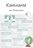 Vorschau - Stationenlernen - Wissenskartei Kontinente - Deckblatt