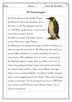 Vorschau - Arbeitsblätter - Lesen: Tiere in der Antarktis - Leseverstehen - Seite 1