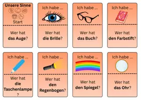 Vorschau - Stationenlernen - Unsere Sinne_Spiel: Wer hat? - Ich habe! Version rot - Deckblatt