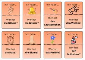 Vorschau - Stationenlernen - Unsere Sinne_Spiel: Wer hat? - Ich habe! Version rot - Seite 1