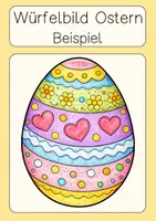 Vorschau - Arbeitsblätter - Kunst Ostern Würfelbilder Klasse 1 & 2 Pop Art Osterei Hase - Seite 1