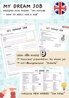 Vorschau - Arbeitsblätter - My dream job - ideal für Klasse 9: MY FUTURE - HOW TO APPLY FOR A JOB (inklusive Lösungsbeispiel und Vokabeln "Job titles" - auch geeignet als Vertretungsstunde) - Deckblatt