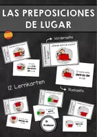 Vorschau - Aufgabenkarten - Las preposiciones de lugar - Lernkarten (Sätze) - Deckblatt