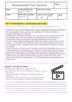 Vorschau - Arbeitsblätter - Deutsch Klassenarbeit Comics & Filme Vergleich: Klasse 6 Gymnasium - Seite 1
