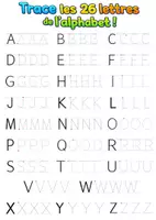 Aperçu - Apprentissages en autonomie - Trace les 26 lettres de l'alphabet - Page 1
