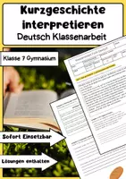 Vorschau - Arbeitsblätter - Kurzgeschichten Deutsch Klassenarbeiten: Schreiben, Inhaltsangabe, Interpretation & Analyse - Seite 1