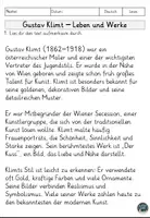 Vorschau - Arbeitsblätter - Gustav Klimt – Leben und Werke | Lesetext & Leseverstehen (Klasse 5–7) - Seite 1