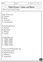 Vorschau - Arbeitsblätter - Pablo Picasso – Leben und Werke | Lesetext & Leseverstehen - Seite 3