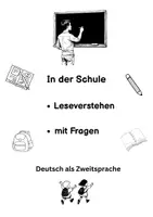 Vorschau - Arbeitsblätter - in der Schule Leseverstehen A1/A2 Wortschatz - Deckblatt