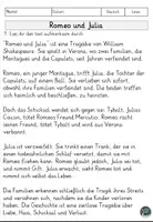 Vorschau - Arbeitsblätter - Romeo und Julia – Arbeitsblätter zum Leseverstehen - Seite 1