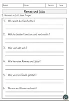 Vorschau - Arbeitsblätter - Romeo und Julia – Arbeitsblätter zum Leseverstehen - Seite 2