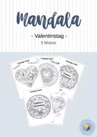 Vorschau - Mal- und Bastelvorlagen - Mandala Valentinstag - Ausmalbilder, Vertretungsstunde, Kunstunterricht - Deckblatt