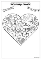 Vorschau - Mal- und Bastelvorlagen - Mandala Valentinstag - Ausmalbilder, Vertretungsstunde, Kunstunterricht - Seite 1