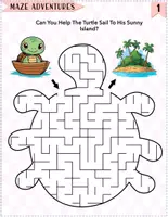 Aperçu - Jeux - Maze Adventures: Ocean & Jungle Animal Mazes | 20 No-Prep Printables - Page 1