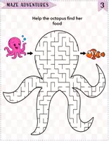 Aperçu - Jeux - Maze Adventures: Ocean & Jungle Animal Mazes | 20 No-Prep Printables - Page 3
