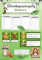 Vorschau - Anderer Materialtyp - Schreibspaziergang Waldtiere, Laufdiktat, Schleichdiktat - Deckblatt