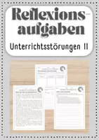 Vorschau - Arbeitsblätter - Reflexionsaufgaben Unterrichtsstörungen II - Deckblatt
