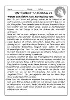 Vorschau - Arbeitsblätter - Reflexionsaufgaben Unterrichtsstörungen II - Seite 1