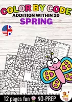 Vorschau - Arbeitsblätter - Color by code - Addition within 20 (Spring) - Deckblatt