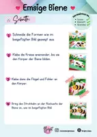 Vorschau - Arbeitsblätter - Emsige Biene – Bastelmaterial zum Ausschneiden & Gestalten - Seite 1