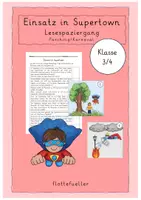 Vorschau - Arbeitsblätter - Lesespaziergang (Kl. 3/4): Einsatz in Supertown - Deckblatt