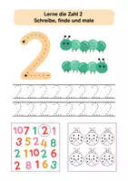 Vorschau - Arbeitsblätter - Zahlen schreiben lernen Ostern: Ziffern 1-10 schreiben & zählen | Arbeitsblätter & Lernblätter (Vorschule, Kindergarten & Klasse 1) - Seite 2