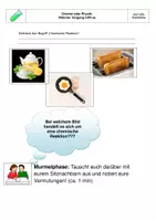 Vorschau - Arbeitsblätter - Übung: Chemische Reaktion oder physikalischer Vorgang? - Deckblatt