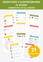 Vorschau - Arbeitsblätter - Feinmotorik- und Schwungübungen zu Ostern – Linien nachspuren, Wege finden & Punktmuster | Vorbereitung auf das Schreiben | Kindergarten & Vorschule - Deckblatt