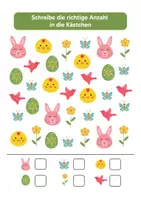 Vorschau - Arbeitsblätter - Mathe-Arbeitsblätter zu Ostern – Zählen, Vergleichen & Rechnen im Zahlenraum bis 10 | Vorschule & 1. Klasse - Seite 3