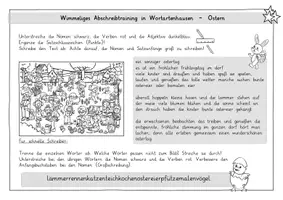 Vorschau - Arbeitsblätter - Ostern: Wimmeliges Abschreibtraining in Wortartenhausen (3-fach diff.) - Deutsch - Kl. 3/4 - Seite 3