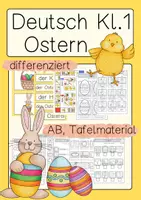 Vorschau - Arbeitsblätter - Deutsch Ostern Klasse 1 lesen & schreiben differenziert - Deckblatt