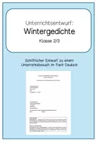 Vorschau - Stundenentwürfe - Schriftlicher Unterrichtsentwurf Wintergedichte - Deckblatt