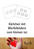 Vorschau - Bildkarten - Kärtchen mit Würfelbildern zum kleinen 1x1 - Deckblatt