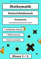 Vorschau - Stundenentwürfe - Unterrichtsbesuch - Klasse 5/6 - Innenwinkelsumme - Deckblatt