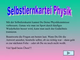 Vorschau - Spiele - Selbstlernkartei Physik - Deckblatt