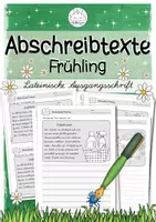 Vorschau - Arbeitsblätter - Abschreibtexte Frühling | Lateinische Ausgangsschrift (LA) - Deckblatt