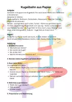 Vorschau - Stundenentwürfe - Technik und Design Projekt - Kugelbahn aus Papier - Deckblatt