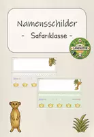 Vorschau - Poster - Safariklasse: Namensschilder (Kl. 1-4) - Deckblatt